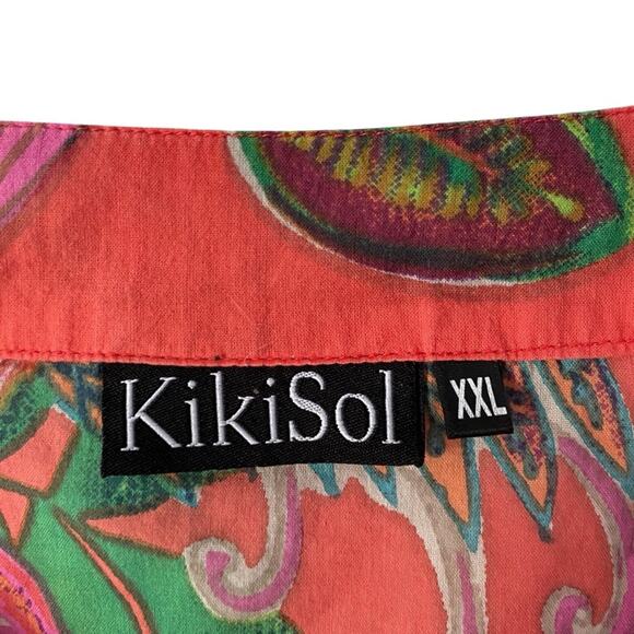 Kiki Sol Salmon Floral Fiji Coverup Swim Beach size XXL - Picture 2 of 8